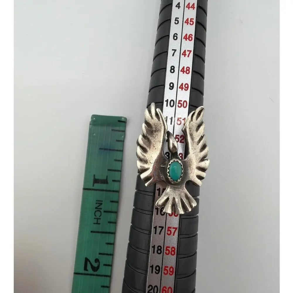 Vintage Navajo Style Sterling Silver Thunderbird Ring 6.5